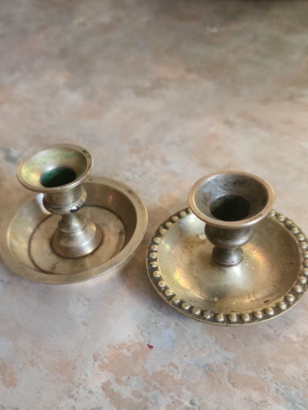 Brass Candlestick Holders - Pair